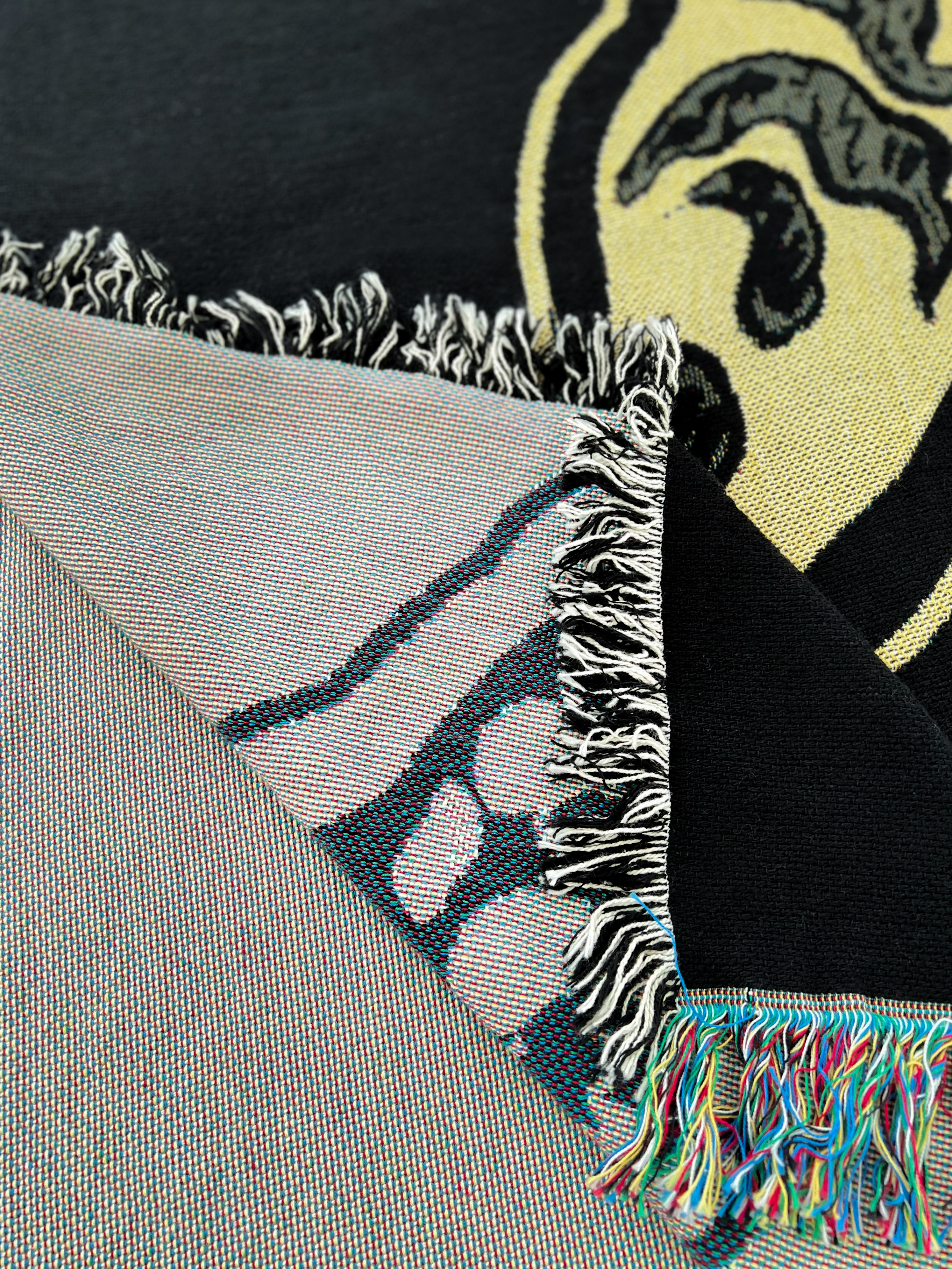 Art Cosmos Midnight Tiger Woven Cotton Blanket